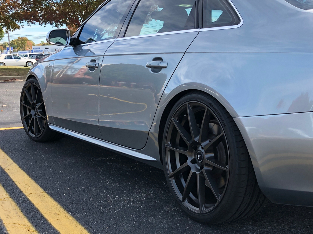 Custom alloy wheels installed on a car