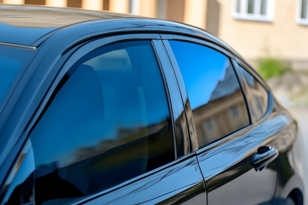 Car with dark tinted windows